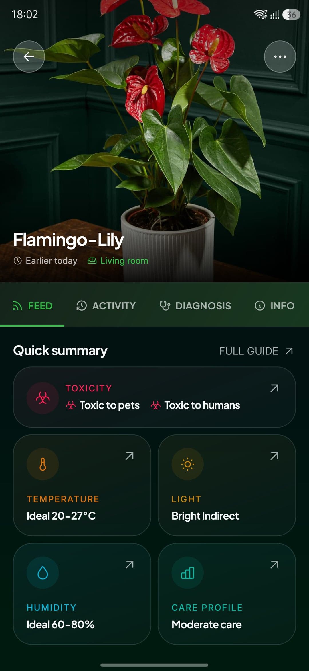 Scanning a plant with the camera